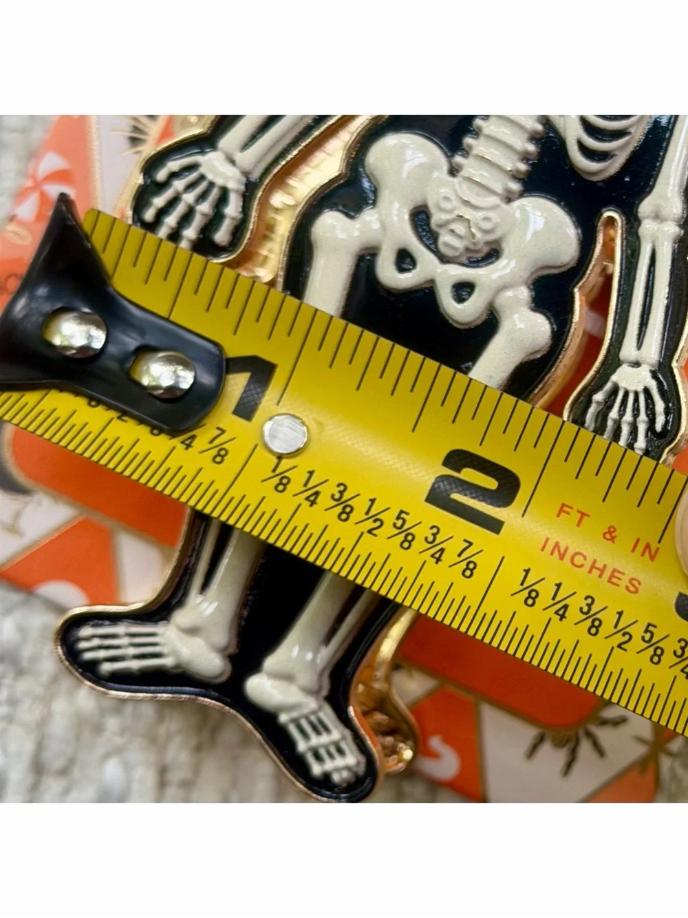 Piper K Skeleton Hair Clip Metal Claw Gold Black White Halloween Y2K Kitsch New